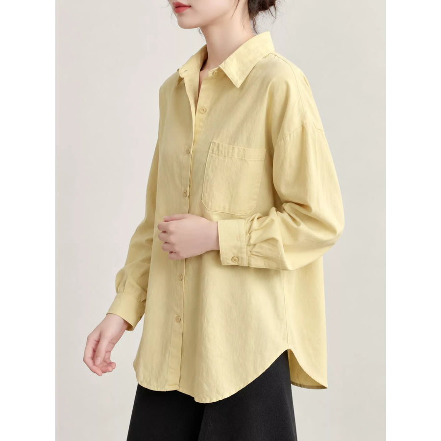Casual Oversized Button-Down Long Sleeve Shirt Apparel and Accessories