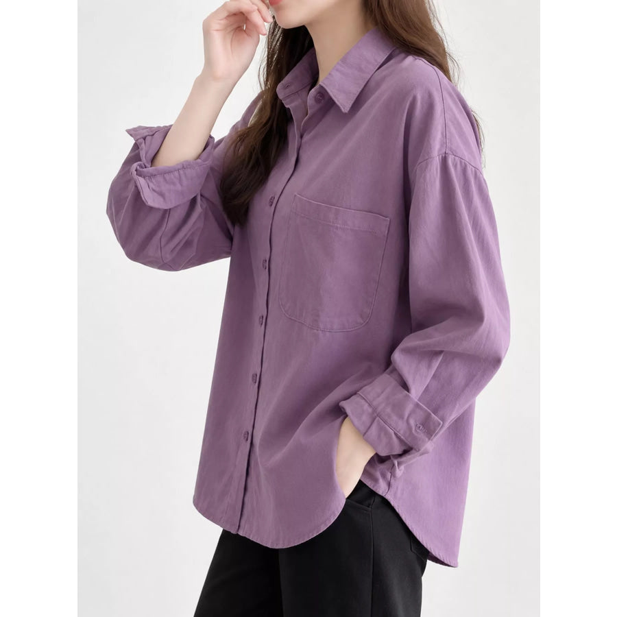 Casual Oversized Button-Down Long Sleeve Shirt Apparel and Accessories