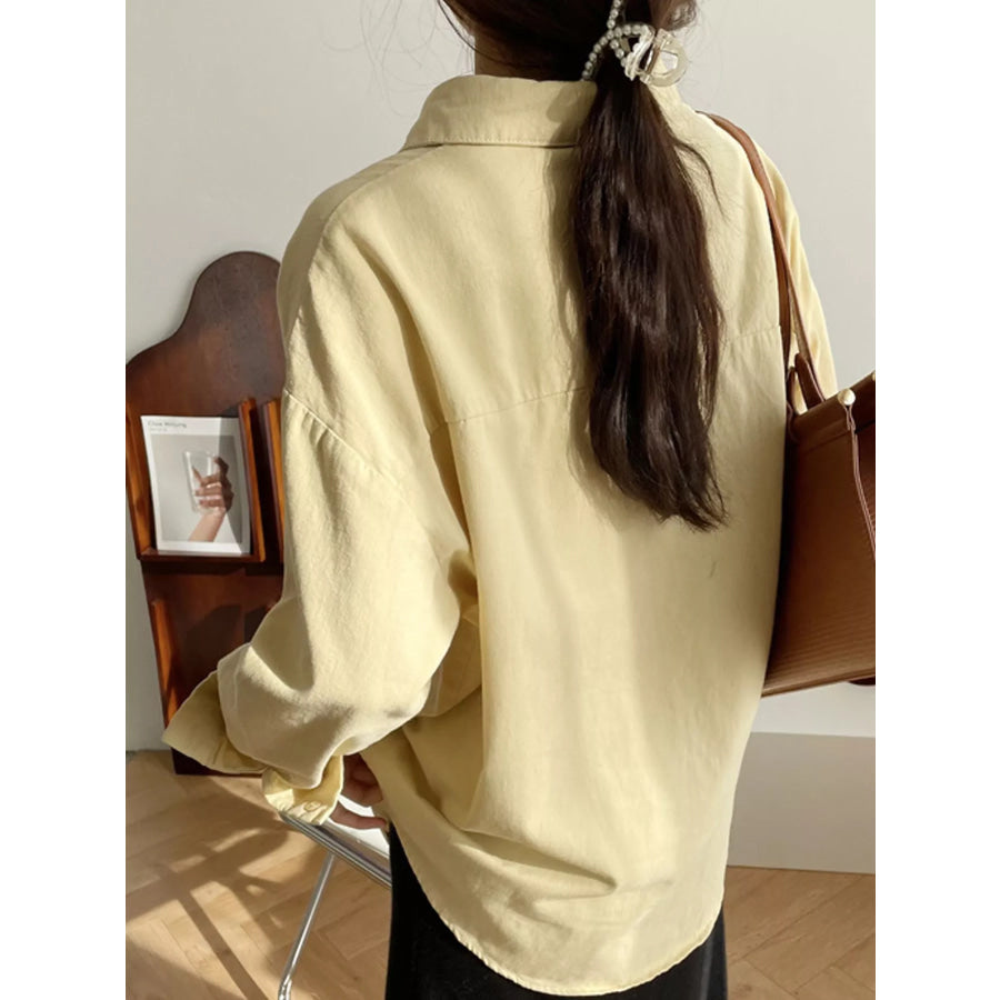 Casual Oversized Button-Down Long Sleeve Shirt Apparel and Accessories