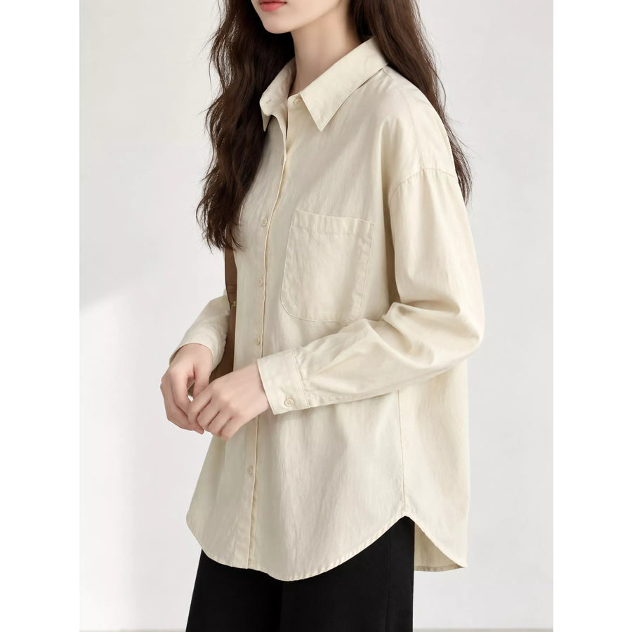 Casual Oversized Button-Down Long Sleeve Shirt Apparel and Accessories