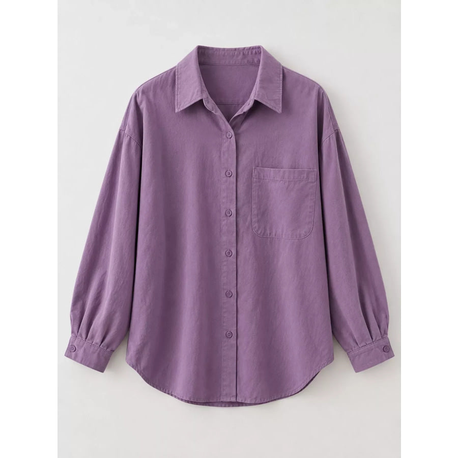 Casual Oversized Button-Down Long Sleeve Shirt Apparel and Accessories