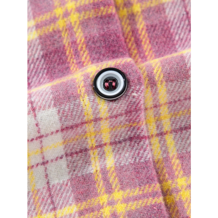 Casual Plaid Button-Down Shacket Apparel and Accessories