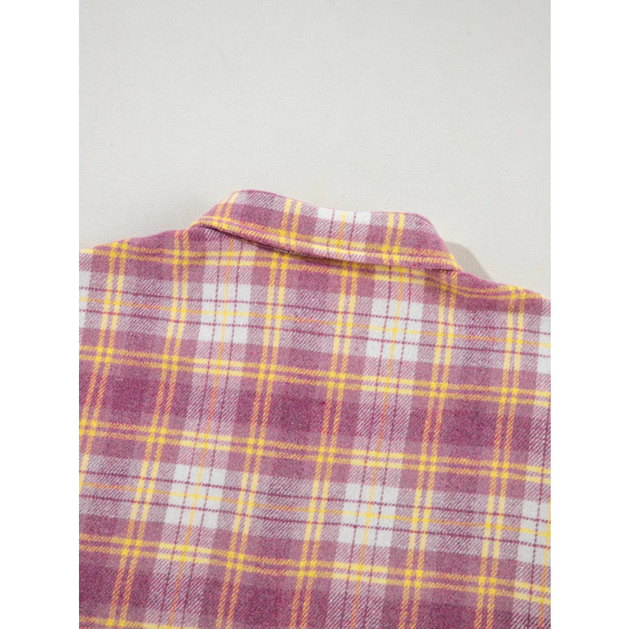 Casual Plaid Button-Down Shacket Apparel and Accessories