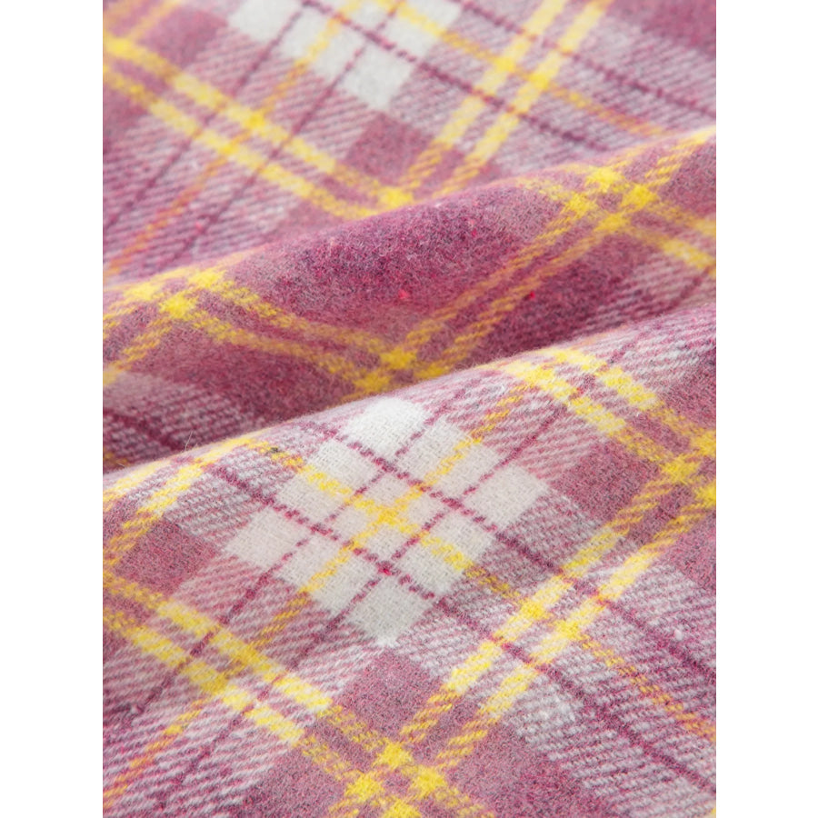 Casual Plaid Button-Down Shacket Apparel and Accessories