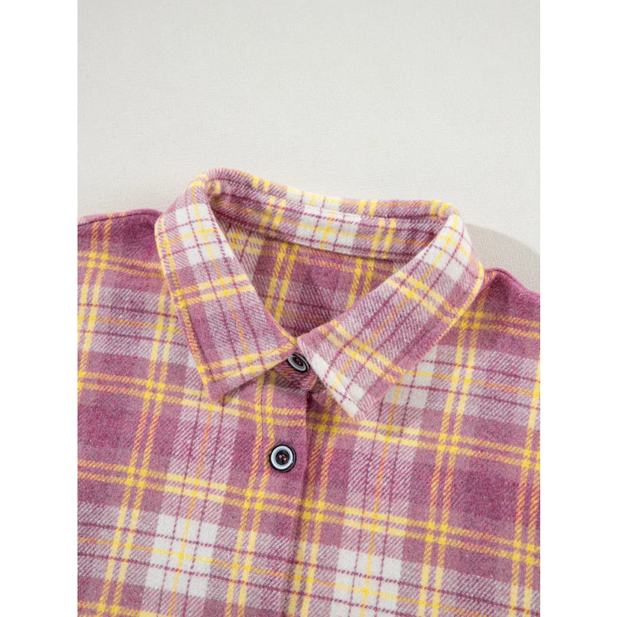 Casual Plaid Button-Down Shacket Apparel and Accessories