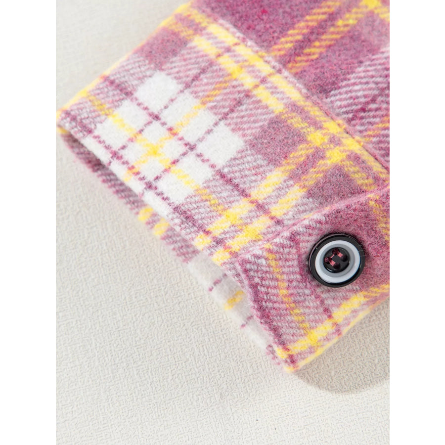 Casual Plaid Button-Down Shacket Apparel and Accessories