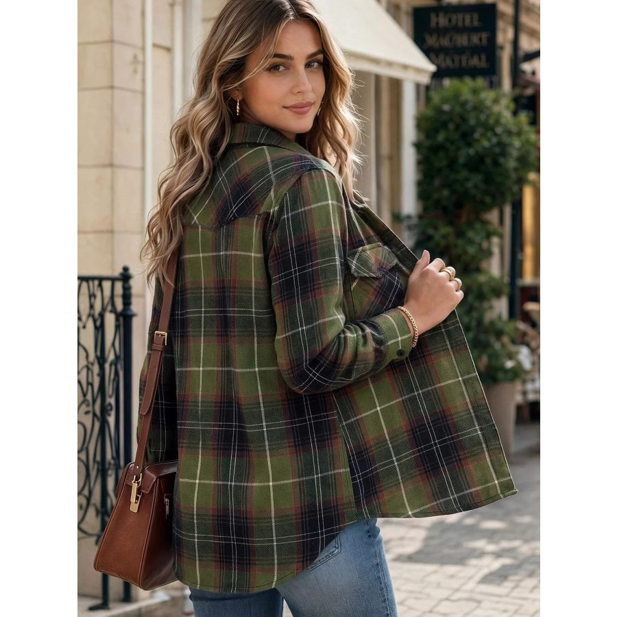 Casual Plaid Button-Down Shirt Apparel and Accessories