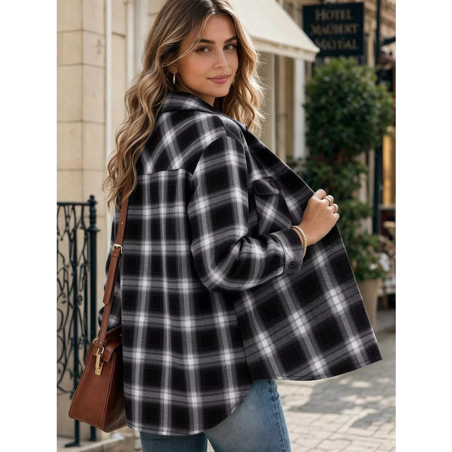 Casual Plaid Button-Down Shirt Apparel and Accessories