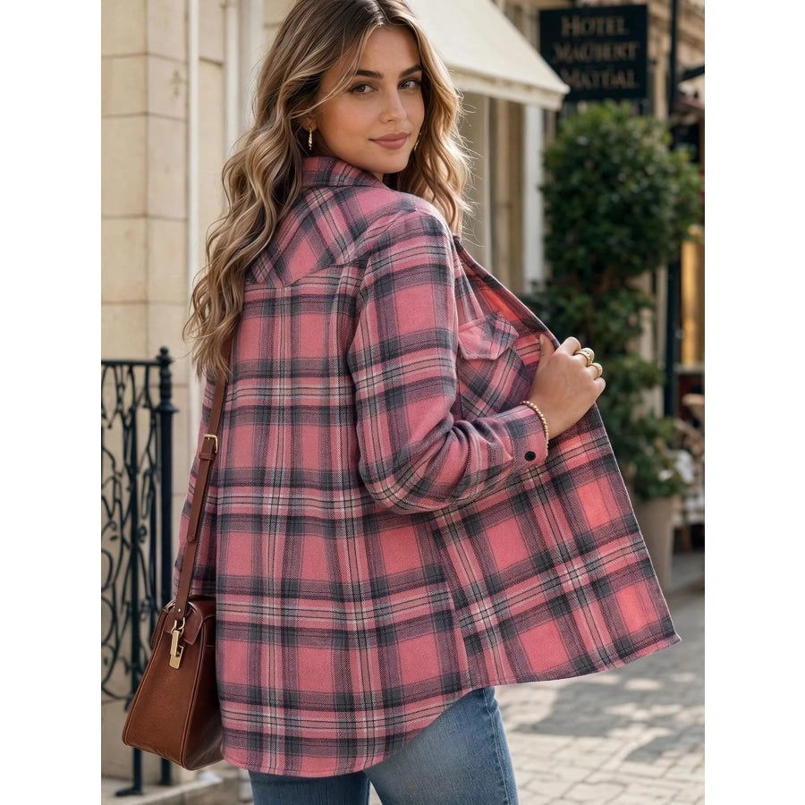 Casual Plaid Button-Down Shirt Apparel and Accessories