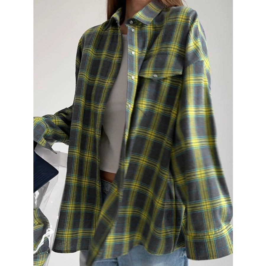 Casual Plaid Button-Down Shirt with Front-Tie Detail Apparel and Accessories