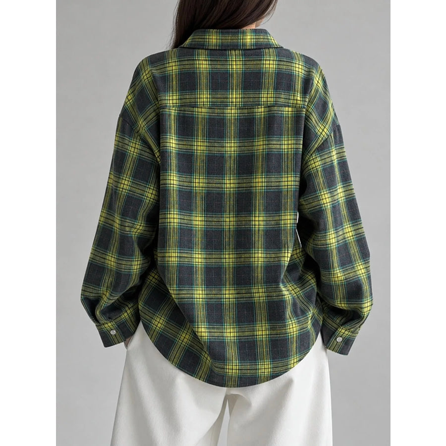 Casual Plaid Button-Down Shirt with Front-Tie Detail Apparel and Accessories