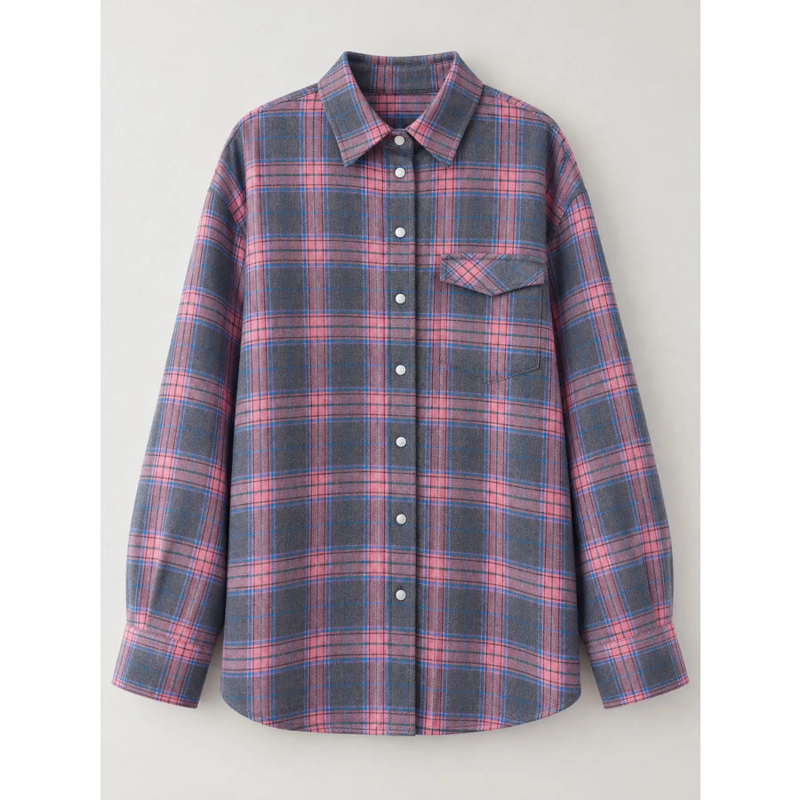 Casual Plaid Button-Down Shirt with Front-Tie Detail Apparel and Accessories