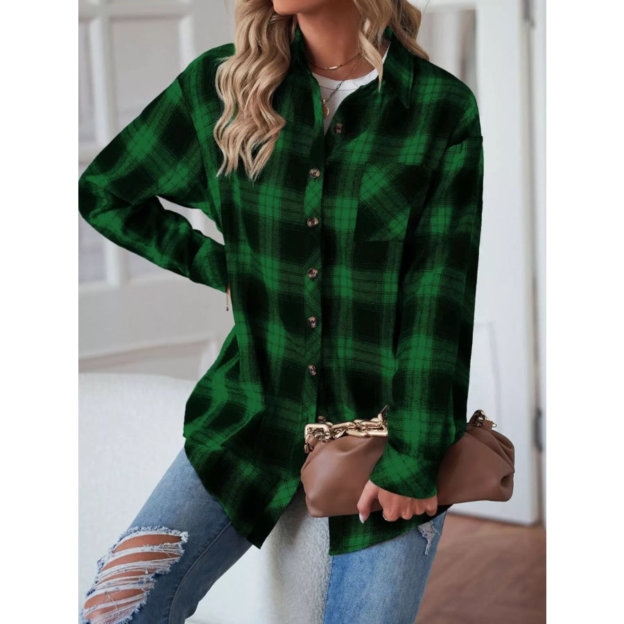 Casual Plaid Button Up Shirt Apparel and Accessories