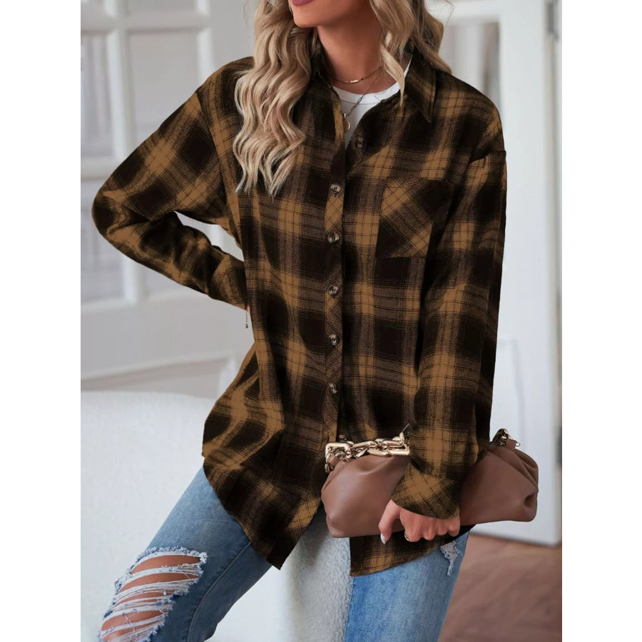 Casual Plaid Button Up Shirt Apparel and Accessories