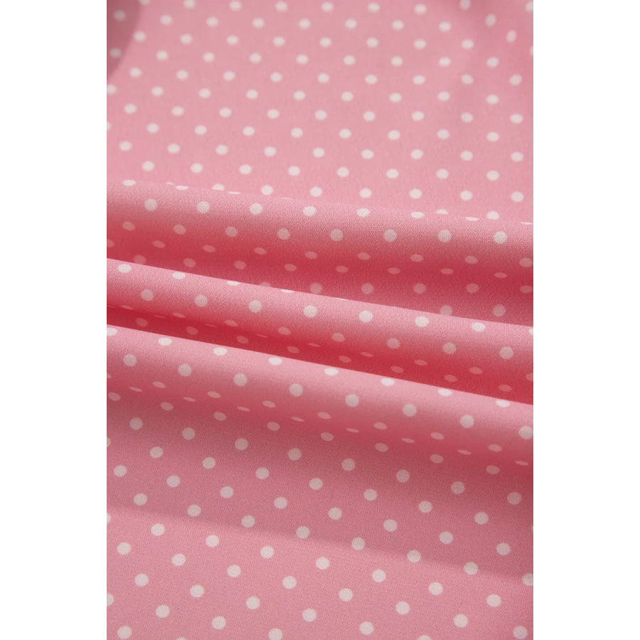 Casual Polka Dot Print Button Down Shirt Apparel and Accessories