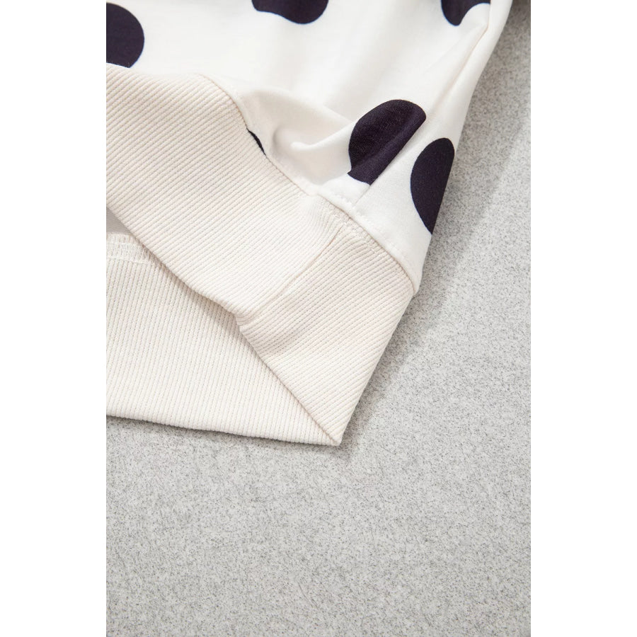 Casual Polka Dot Round Neck Sweatshirt Apparel and Accessories
