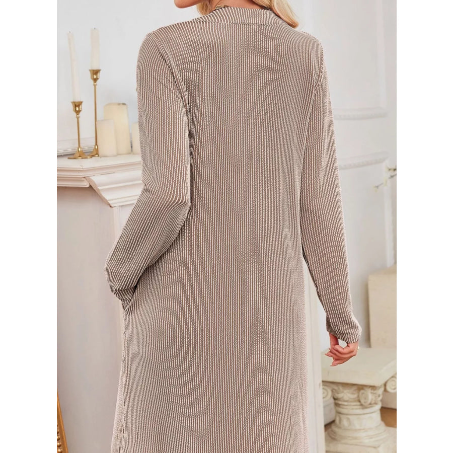 Casual Ribbed Knit Long Sleeve Dress Apparel and Accessories