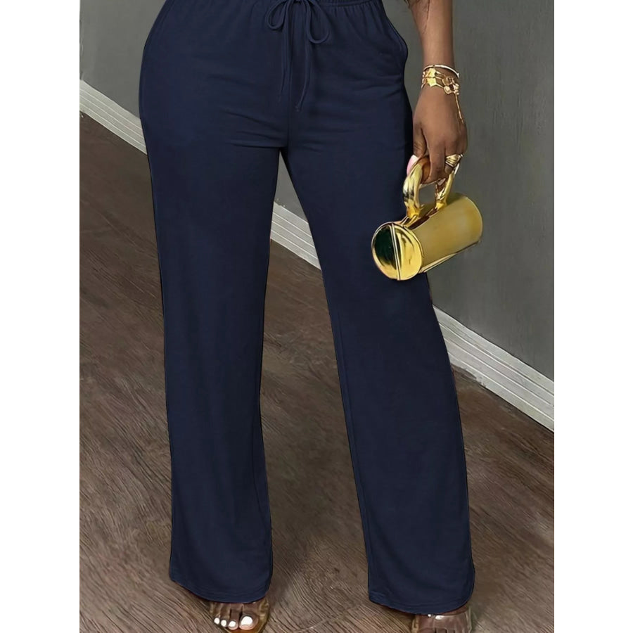 Casual Short Sleeve Top and Wide Leg Pants Set Apparel Accessories