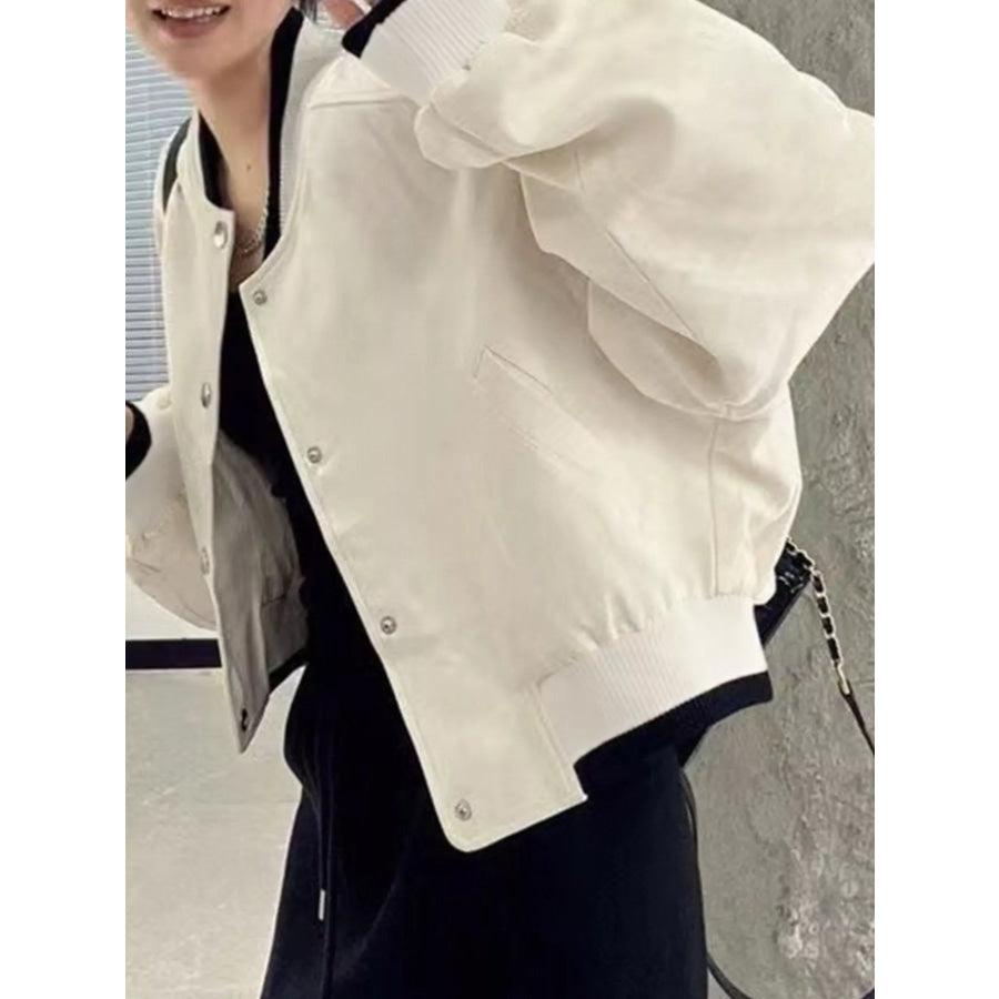 Casual Snap Down Cropped Jacket Apparel and Accessories