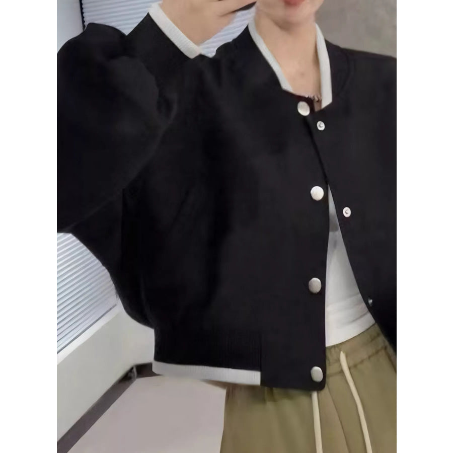 Casual Snap Down Cropped Jacket Apparel and Accessories