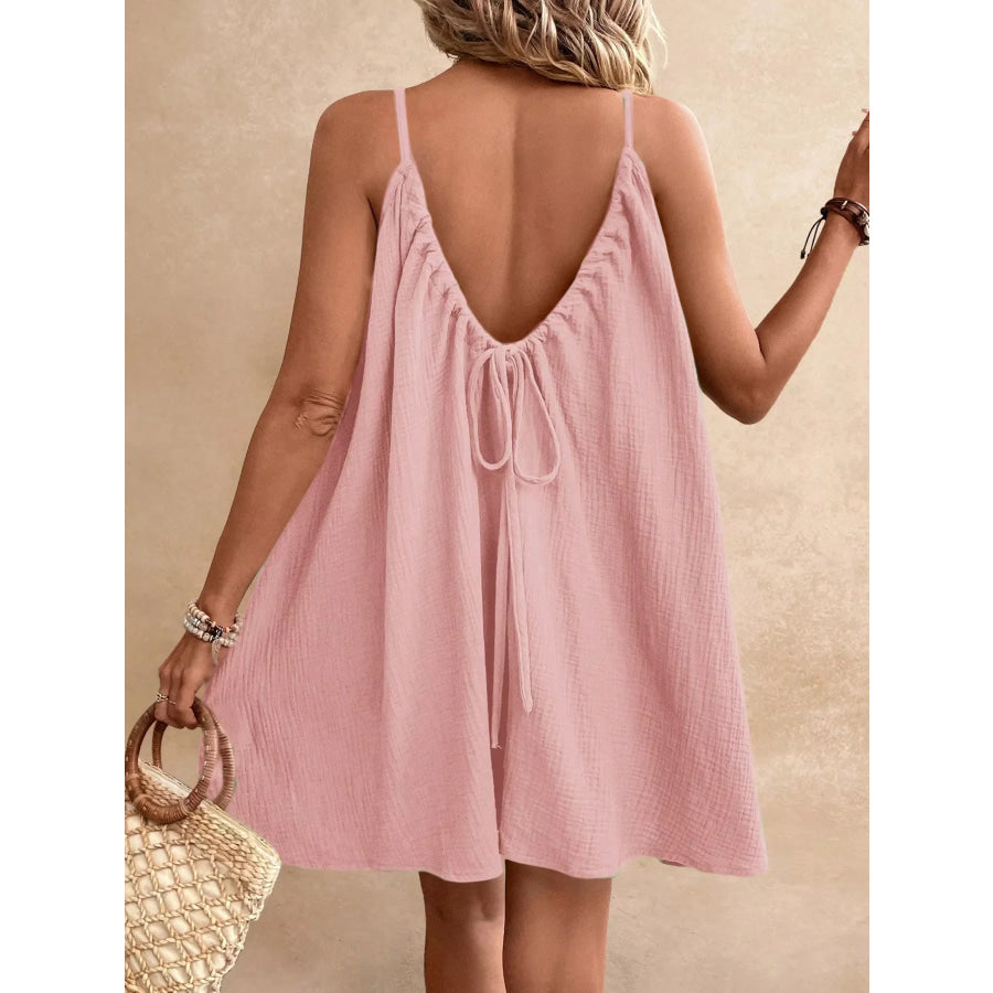 Casual Spaghetti Strap Gauze Dress Apparel and Accessories
