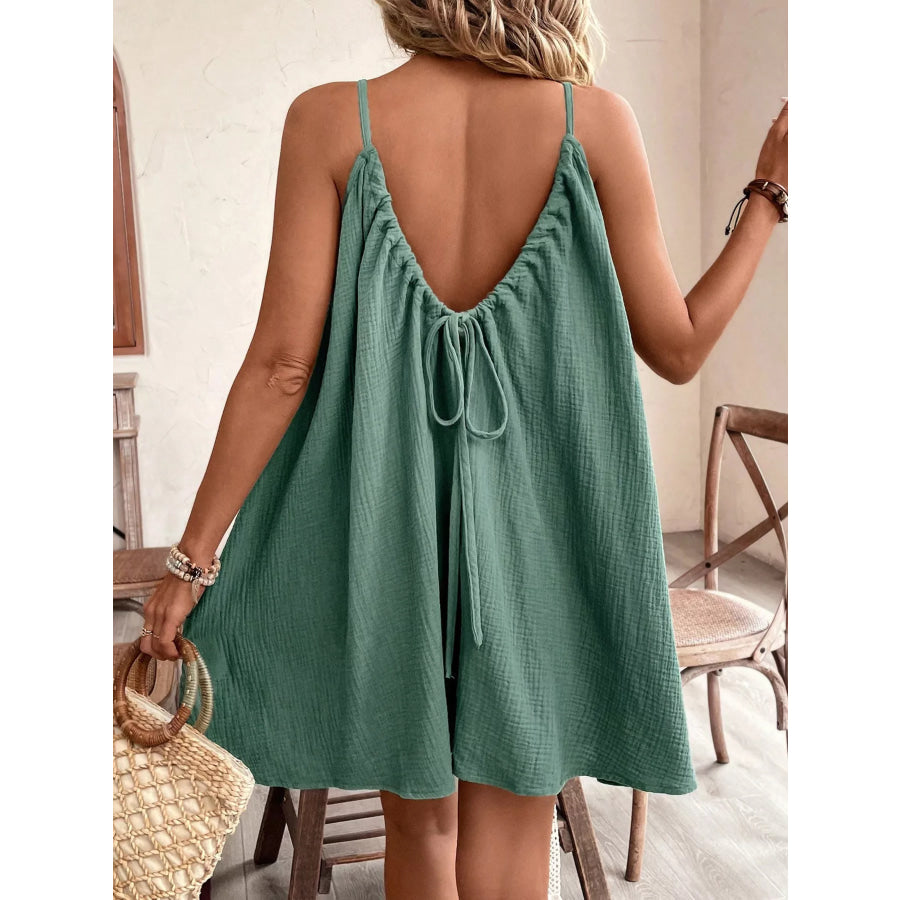 Casual Spaghetti Strap Gauze Dress Apparel and Accessories