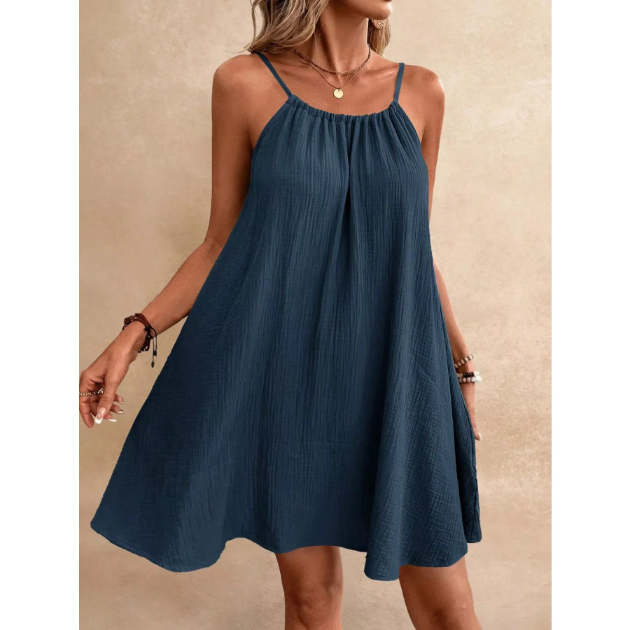 Casual Spaghetti Strap Gauze Dress Apparel and Accessories