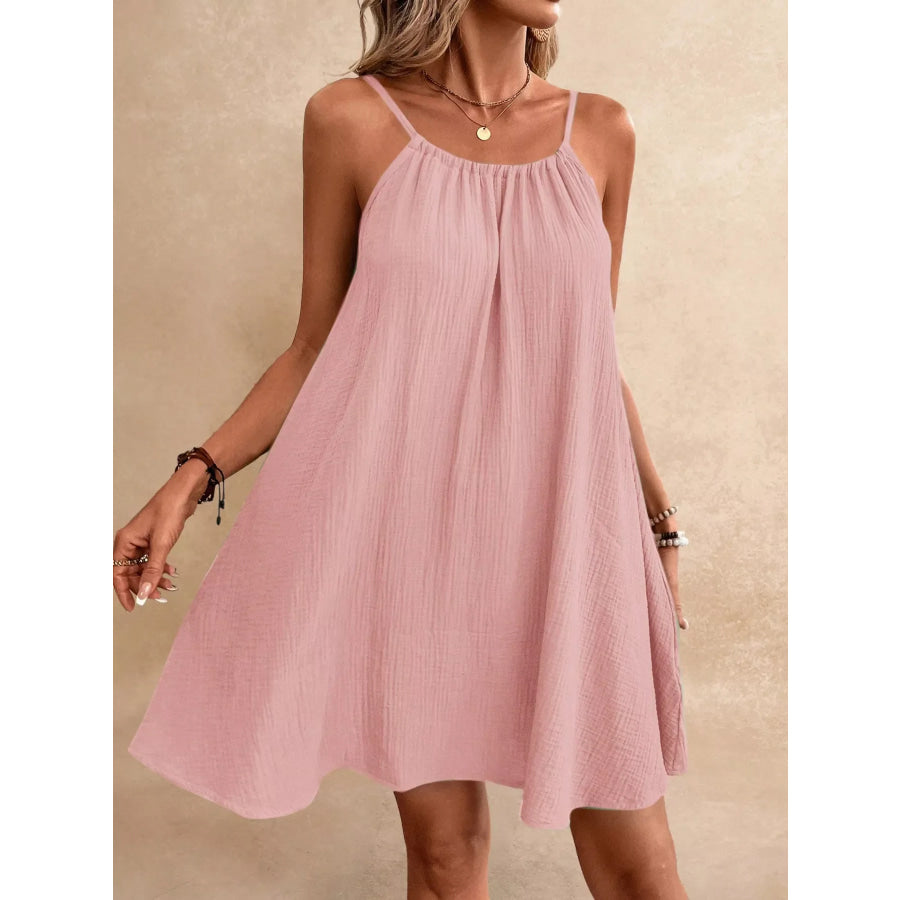 Casual Spaghetti Strap Gauze Dress Apparel and Accessories