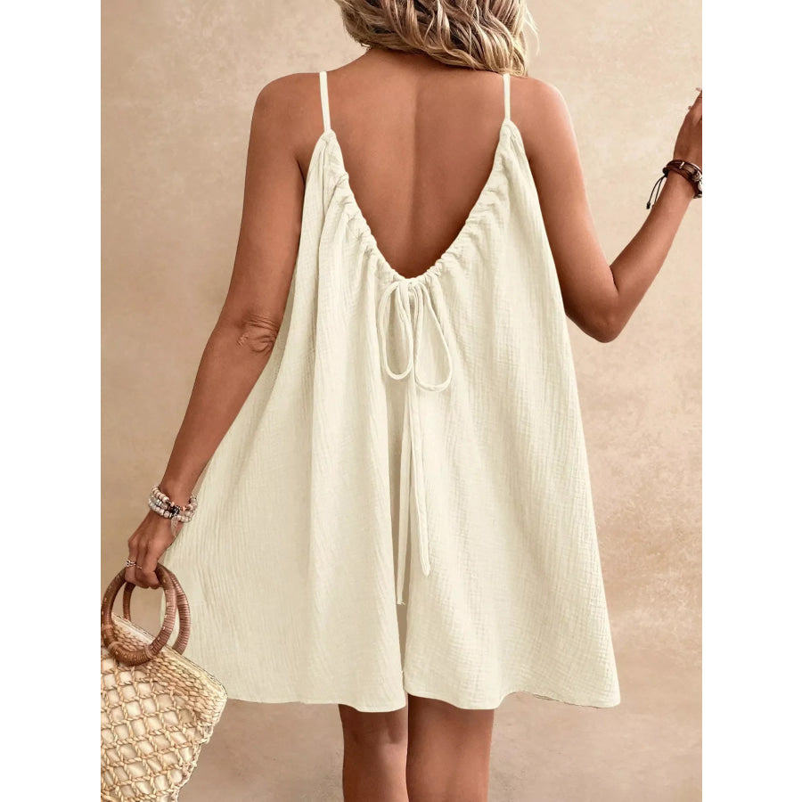 Casual Spaghetti Strap Gauze Dress Apparel and Accessories