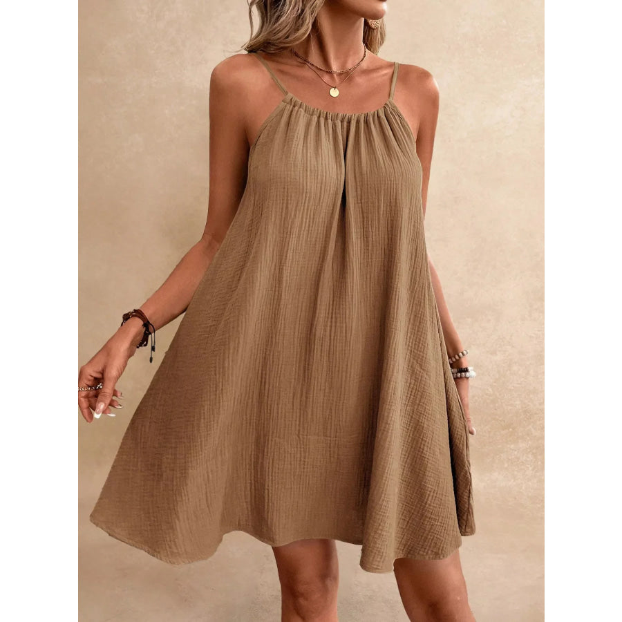 Casual Spaghetti Strap Gauze Dress Apparel and Accessories