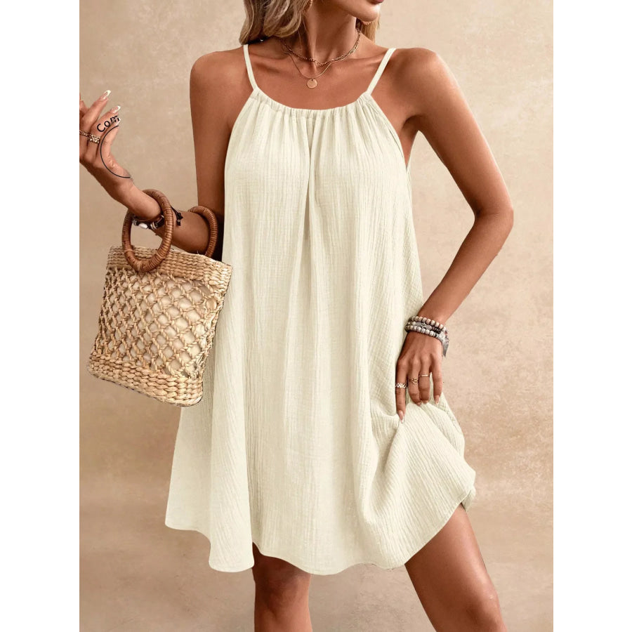 Casual Spaghetti Strap Gauze Dress Apparel and Accessories
