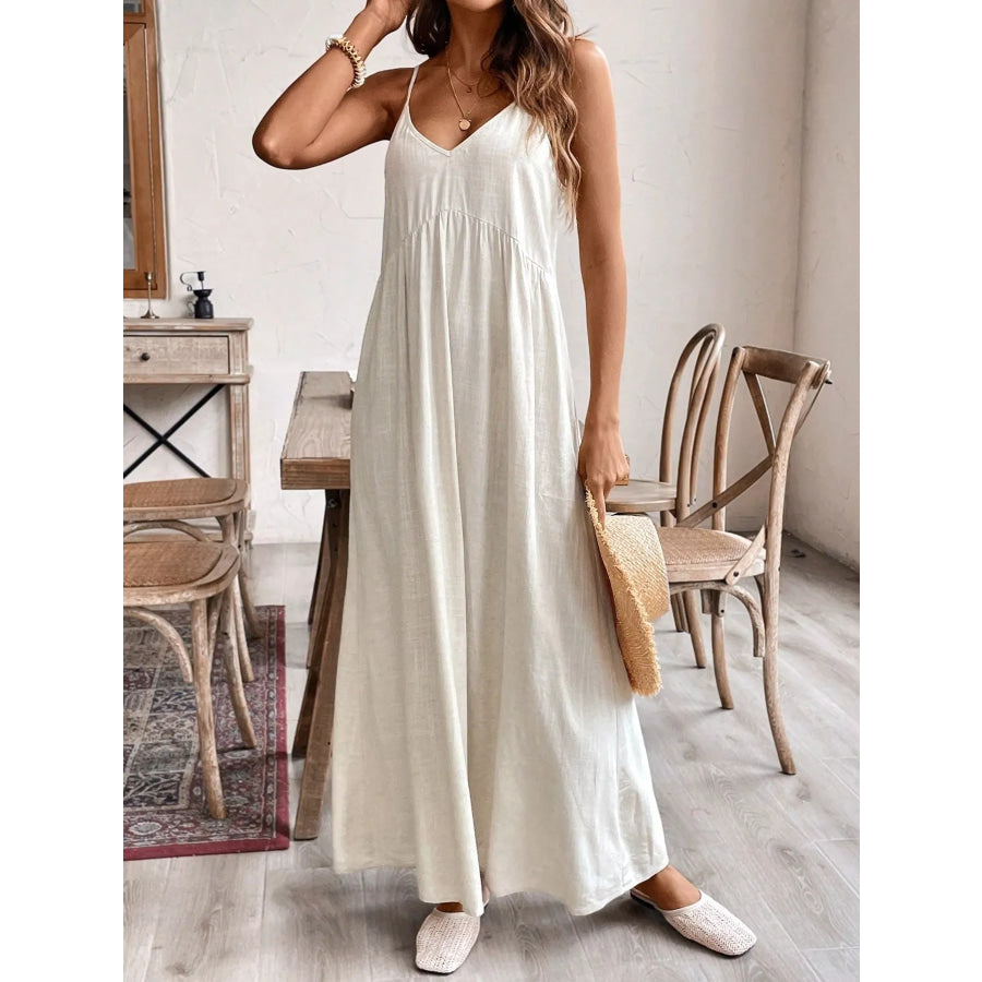 Casual Spaghetti Strap Maxi Dress Apparel and Accessories