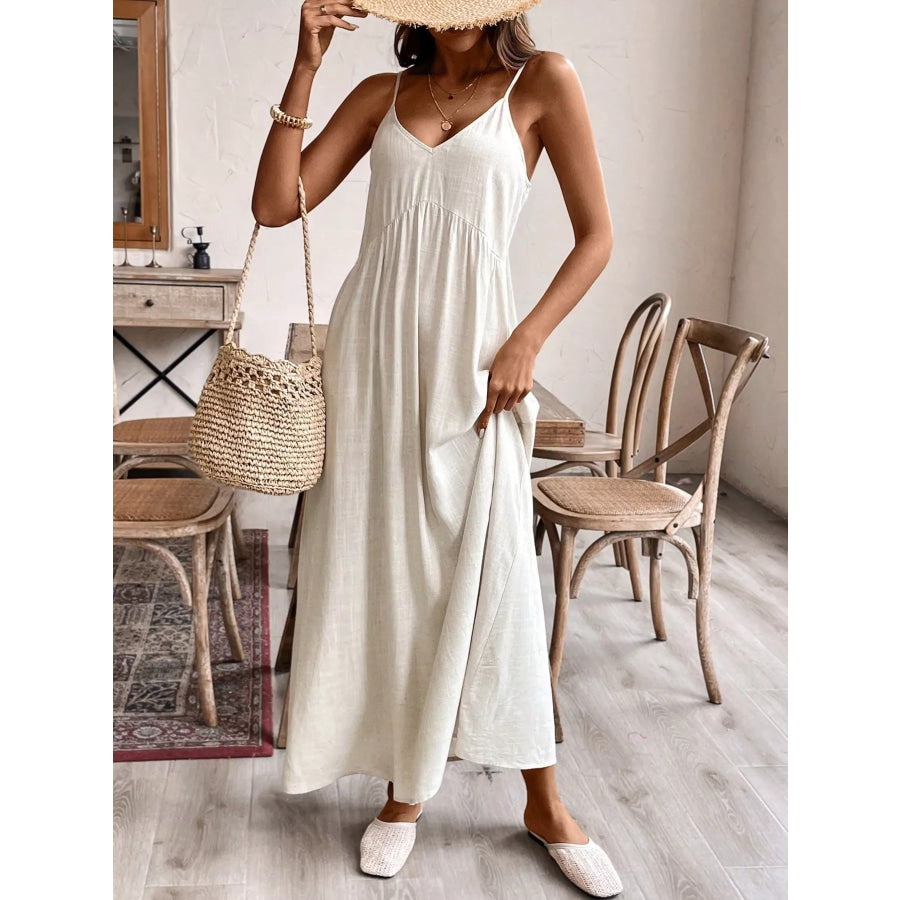 Casual Spaghetti Strap Maxi Dress Apparel and Accessories