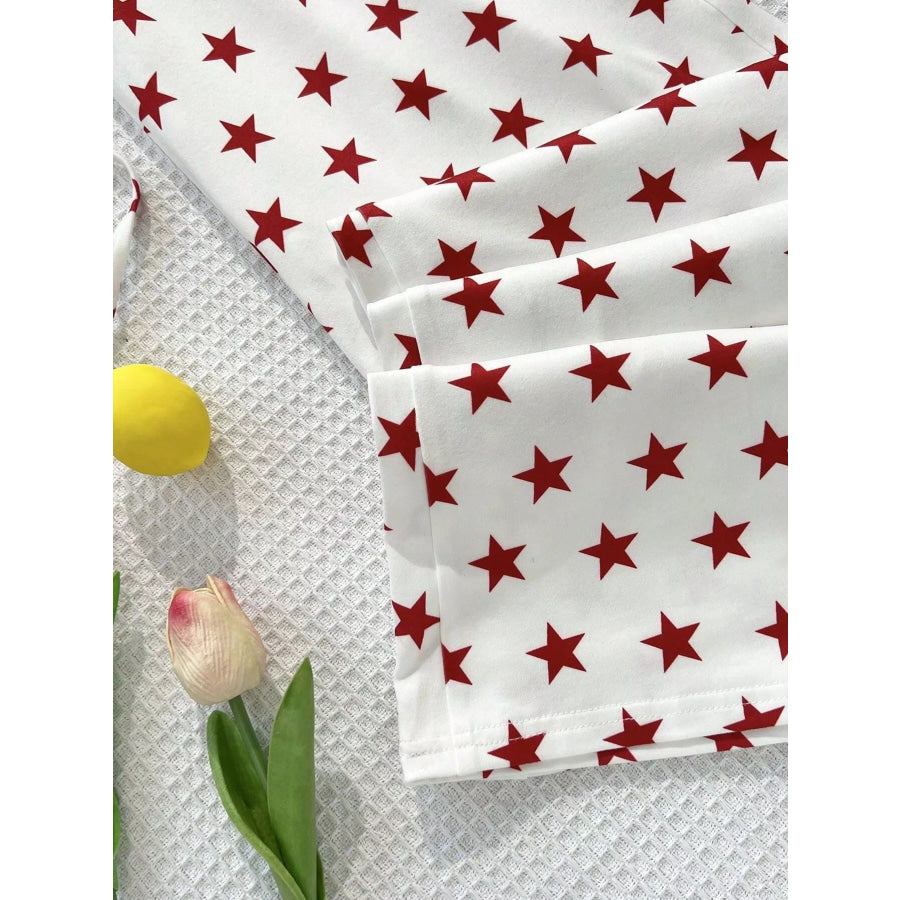 Casual Star-Print Drawstring Pants Apparel and Accessories