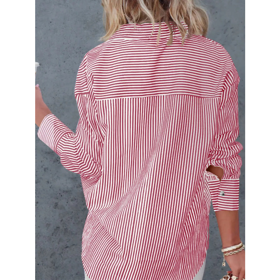 Casual Striped Button-Down Shirt Apparel and Accessories