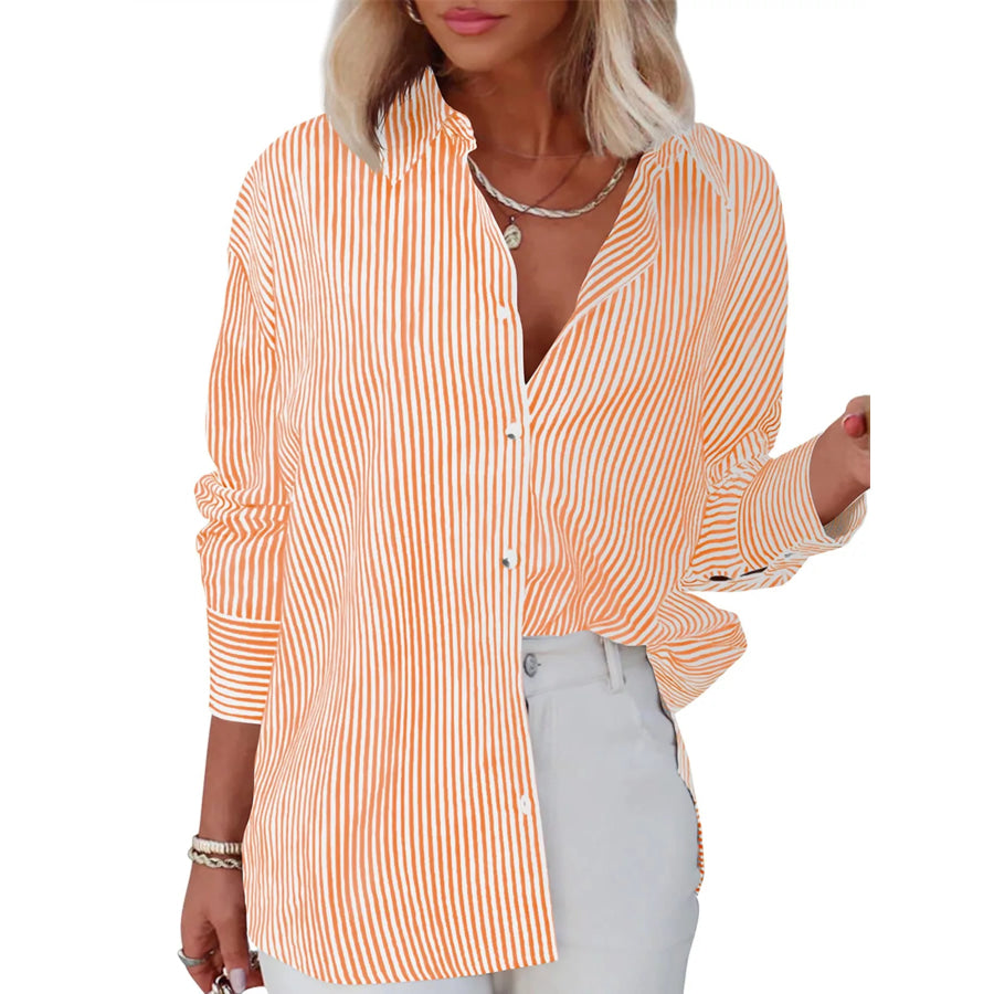 Casual Striped Button-Down Shirt Apparel and Accessories