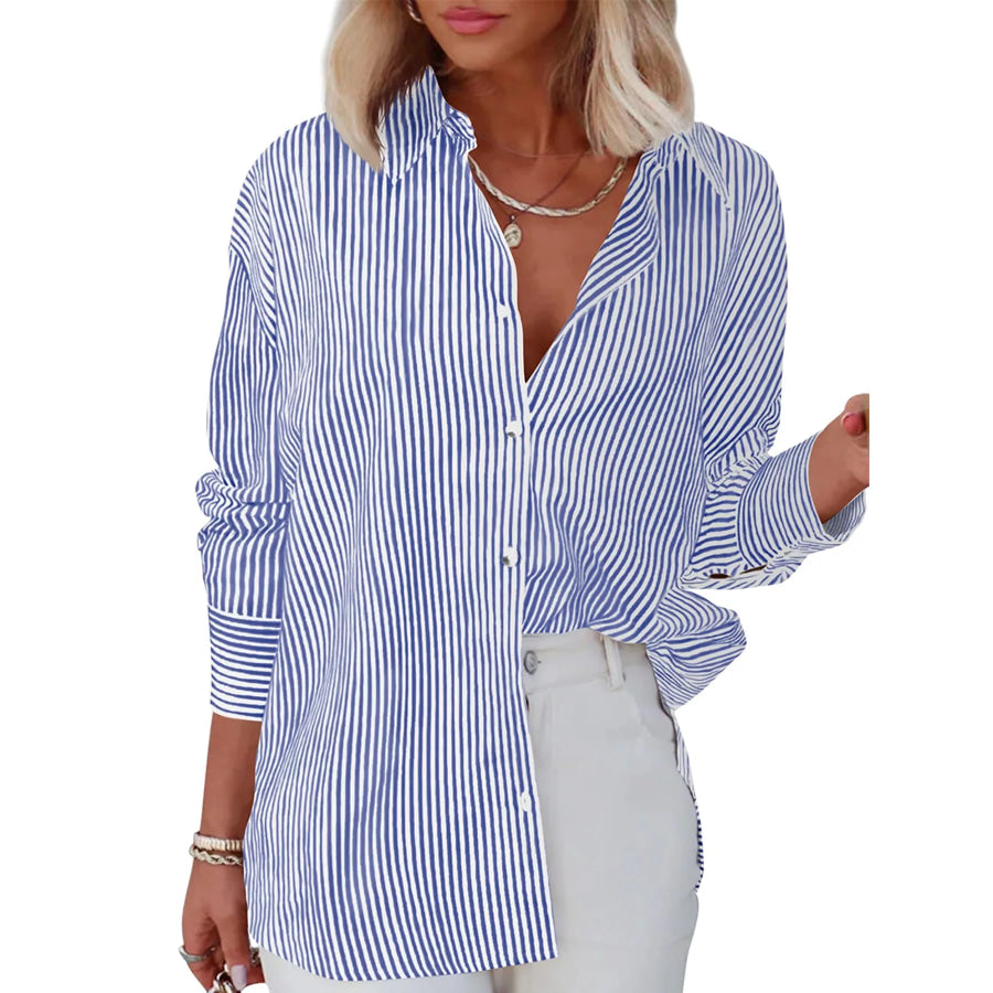 Casual Striped Button-Down Shirt Apparel and Accessories