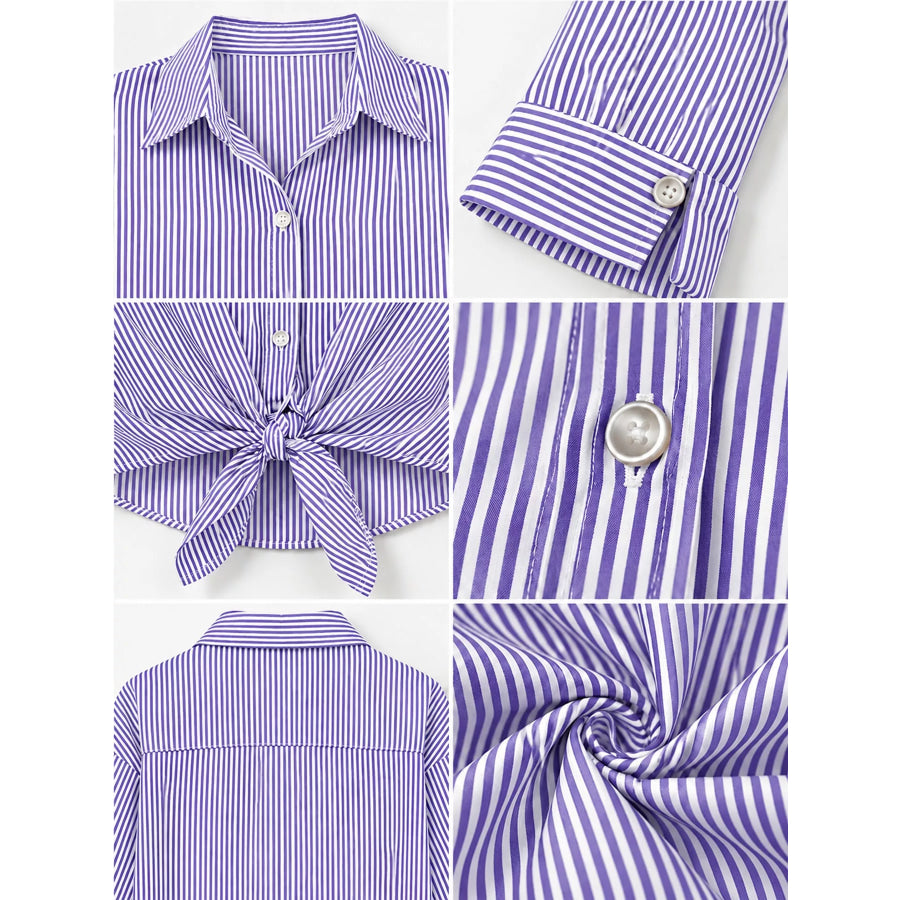 Casual Striped Button-Down Shirt Apparel and Accessories