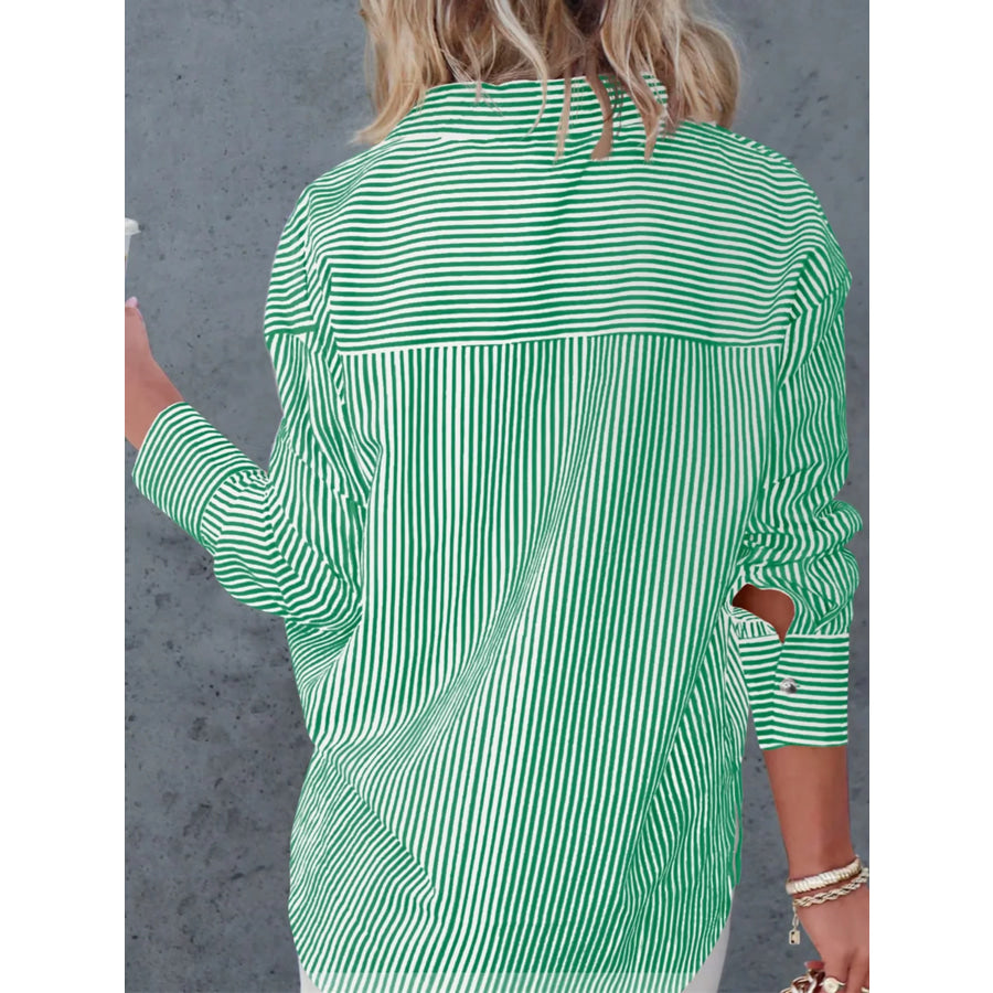 Casual Striped Button-Down Shirt Apparel and Accessories