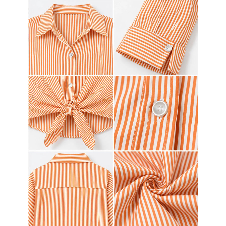 Casual Striped Button-Down Shirt Apparel and Accessories
