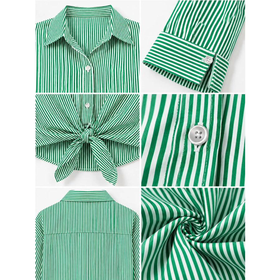 Casual Striped Button-Down Shirt Apparel and Accessories