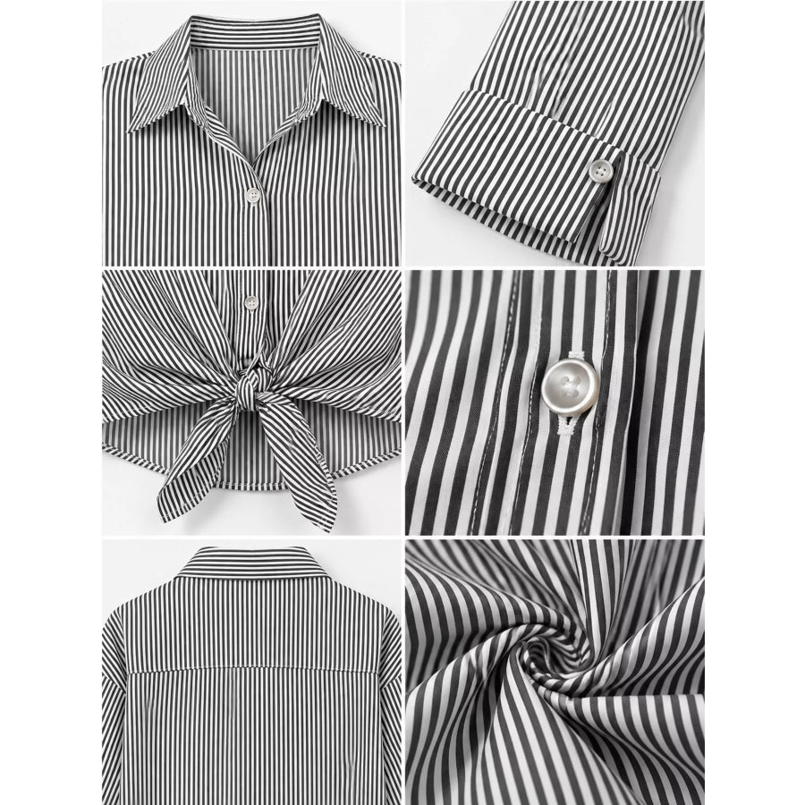 Casual Striped Button-Down Shirt Apparel and Accessories