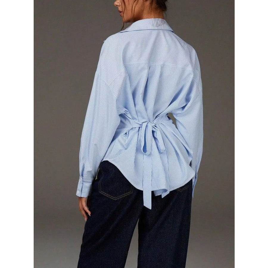 Casual Striped Button-Down Shirt Apparel and Accessories