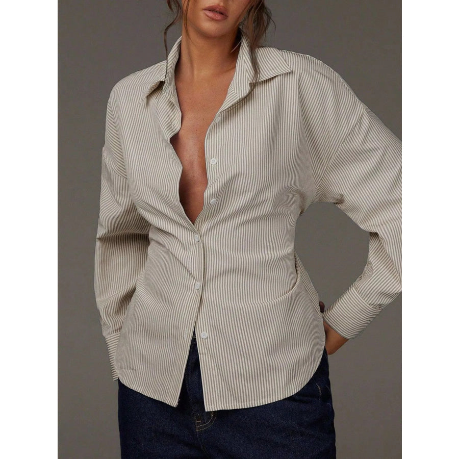 Casual Striped Button-Down Shirt Apparel and Accessories