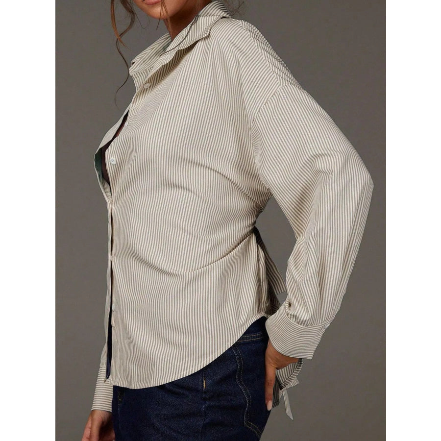 Casual Striped Button-Down Shirt Apparel and Accessories