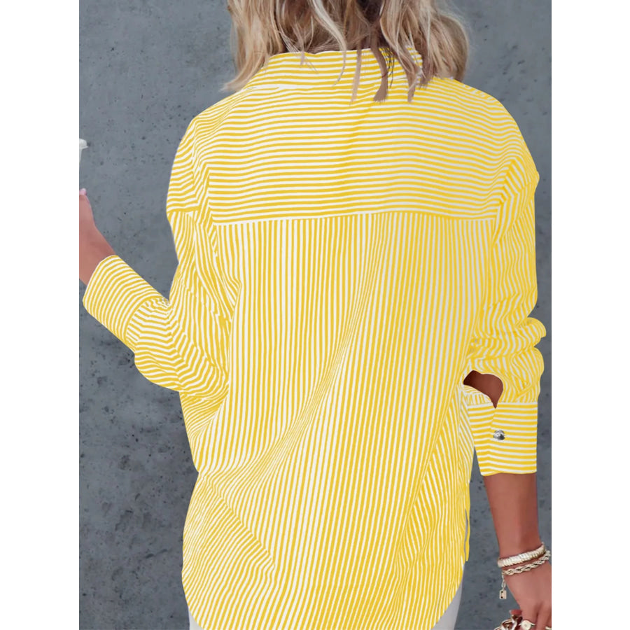 Casual Striped Button-Down Shirt Apparel and Accessories