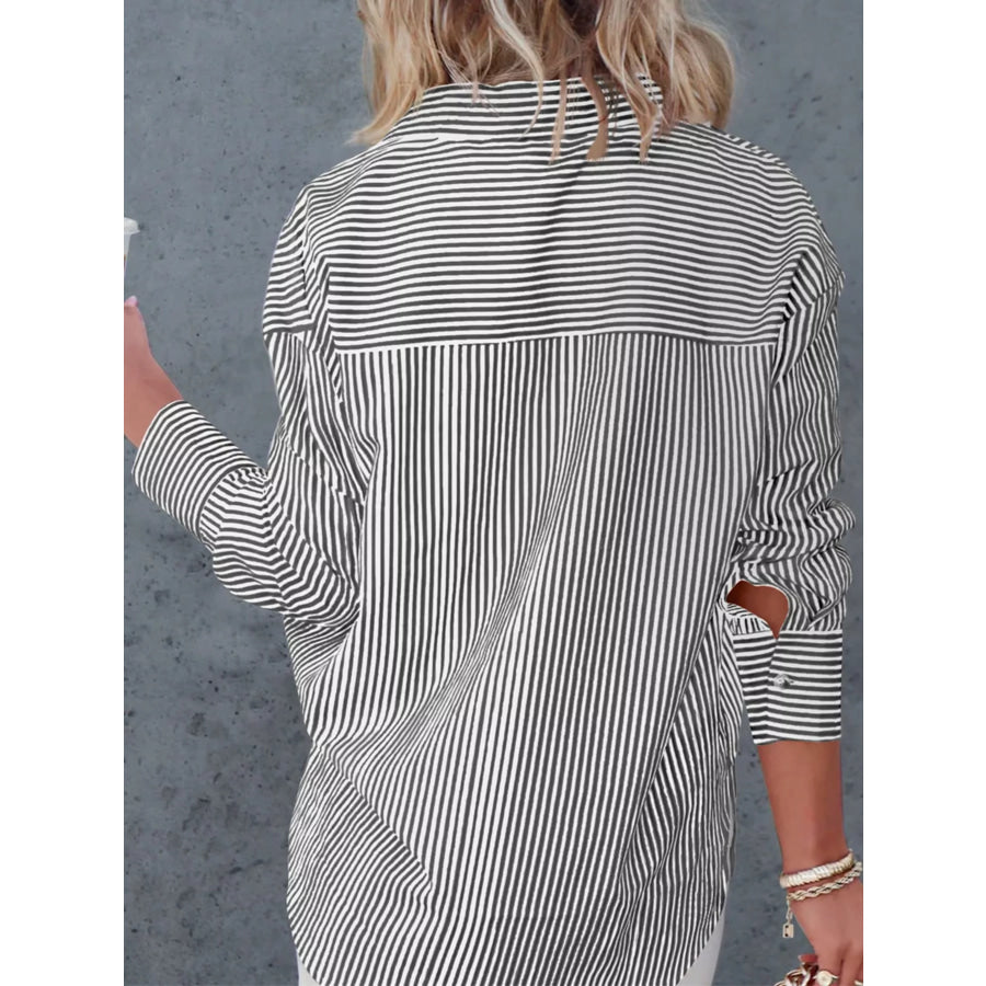 Casual Striped Button-Down Shirt Apparel and Accessories