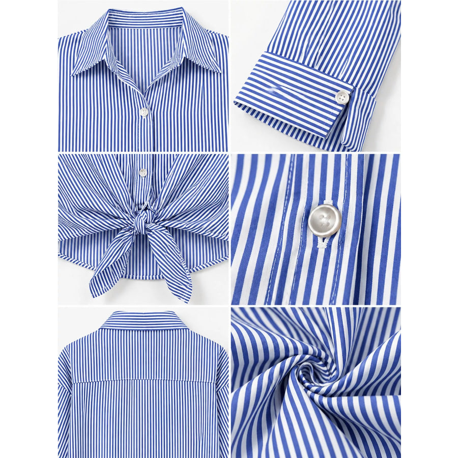 Casual Striped Button-Down Shirt Apparel and Accessories