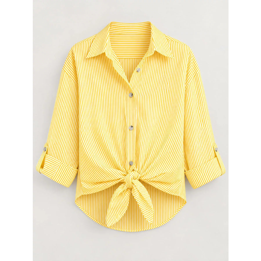 Casual Striped Button-Down Shirt Apparel and Accessories