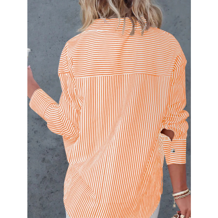 Casual Striped Button-Down Shirt Apparel and Accessories